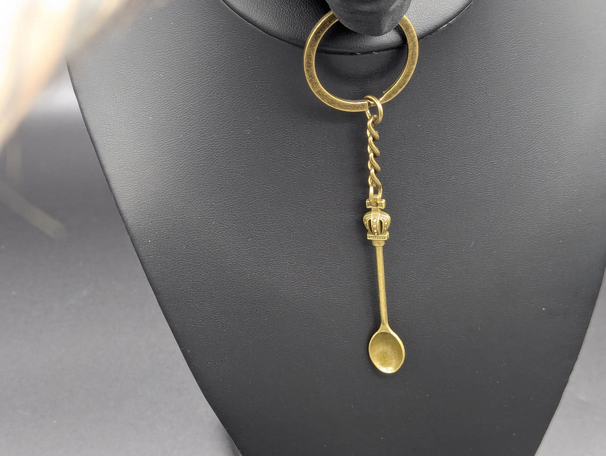 Antiqued Bronze Style Mini Spoon Keyring