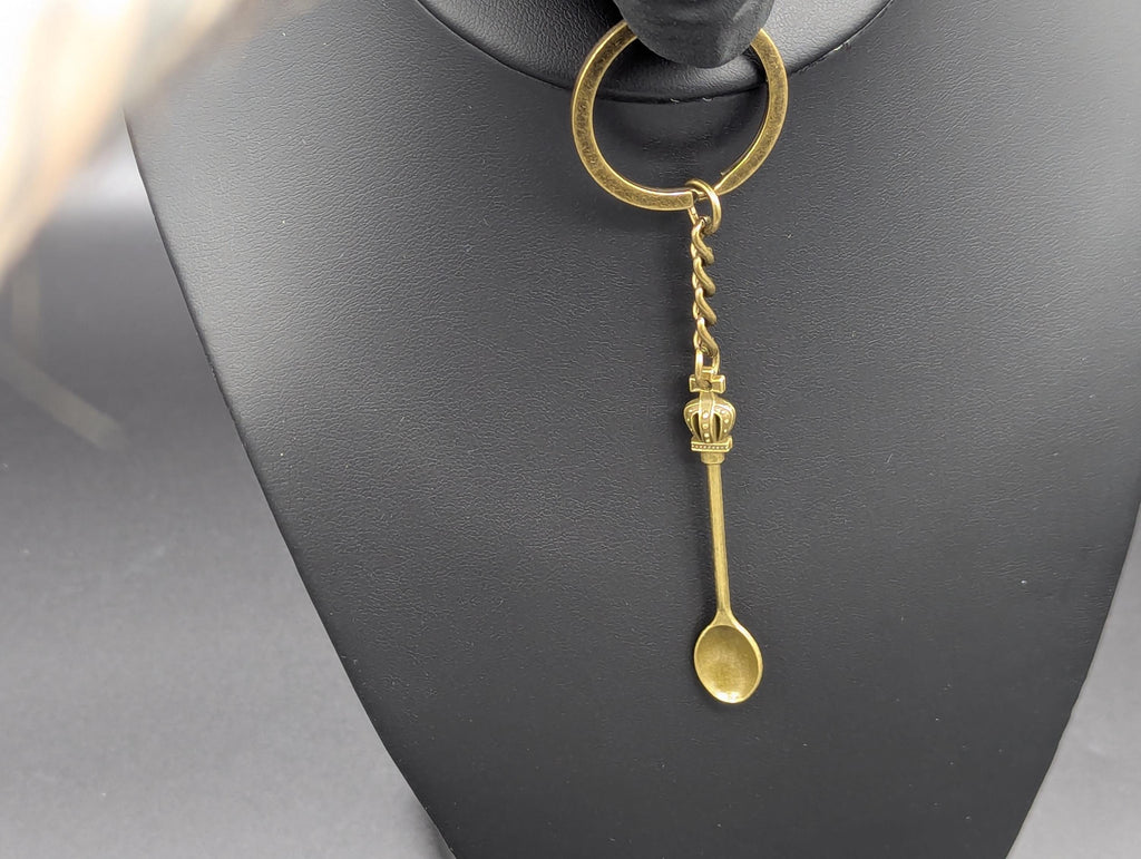 Antiqued Bronze Style Mini Spoon Keyring