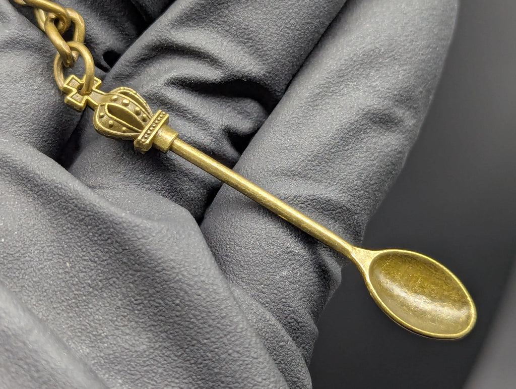 Antiqued Bronze Style Mini Spoon Keyring