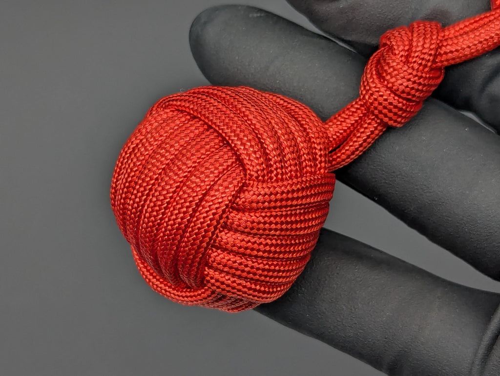 3 Oz Solid Red Paracord Monkey Fist Keyring