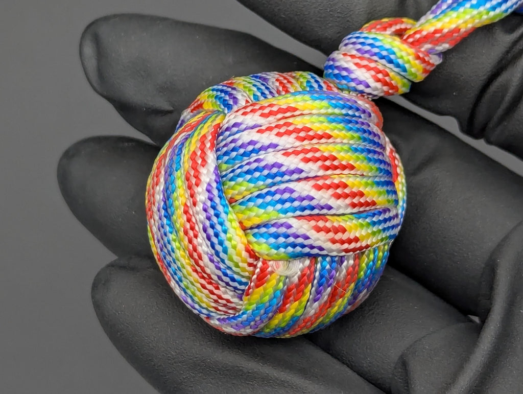 3 Oz Rainbow Paracord Monkey Fist Keyring