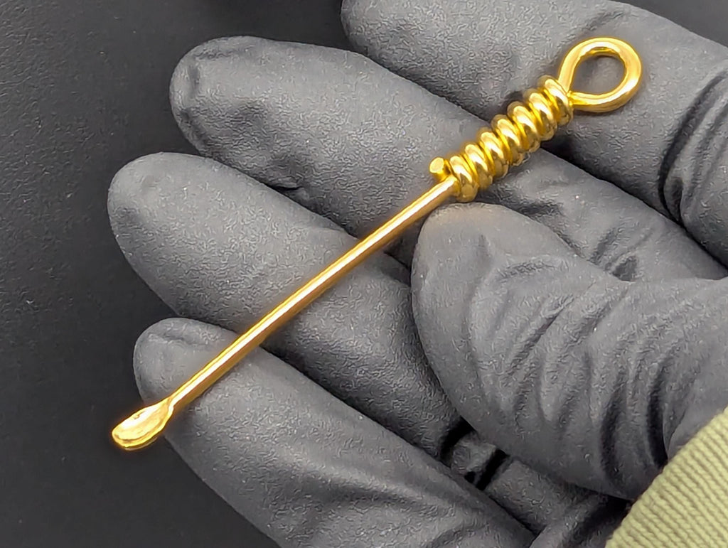 Gold Tone Spell Spoon Pendant with Brass Magic Urn - 22" Chain