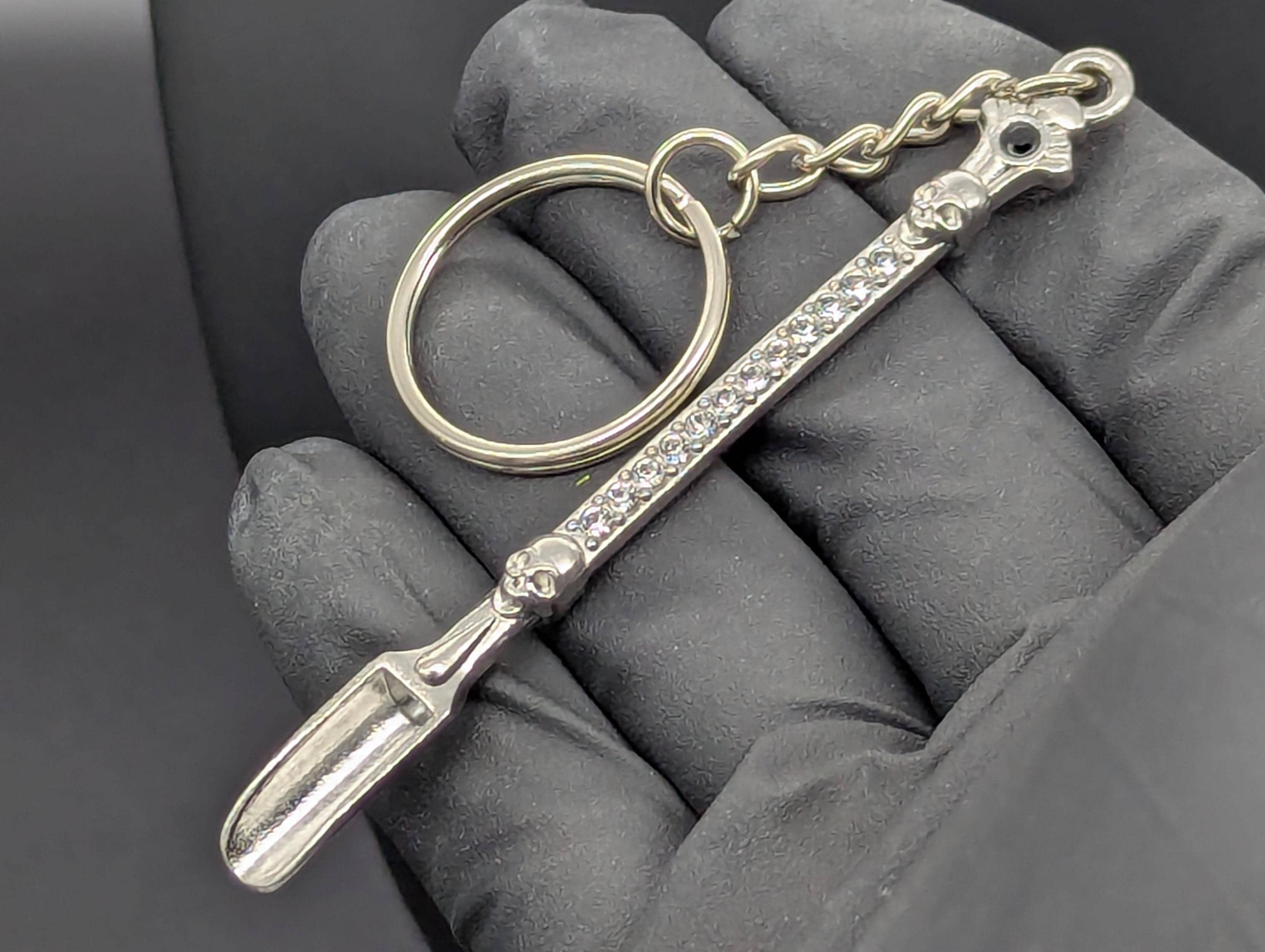 Chromed Bling Skull Magic Spell Ash Ritual Spoon Keyring