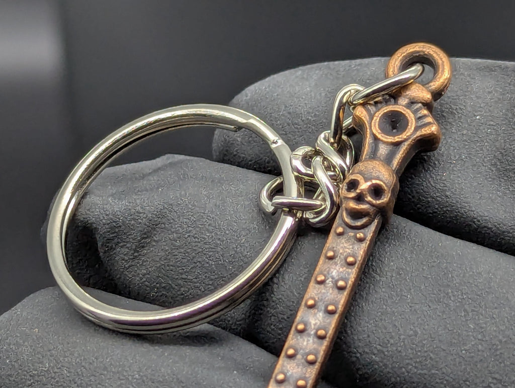 Bronze Bling Skull Magic Spell Ash Ritual Spoon Keyring
