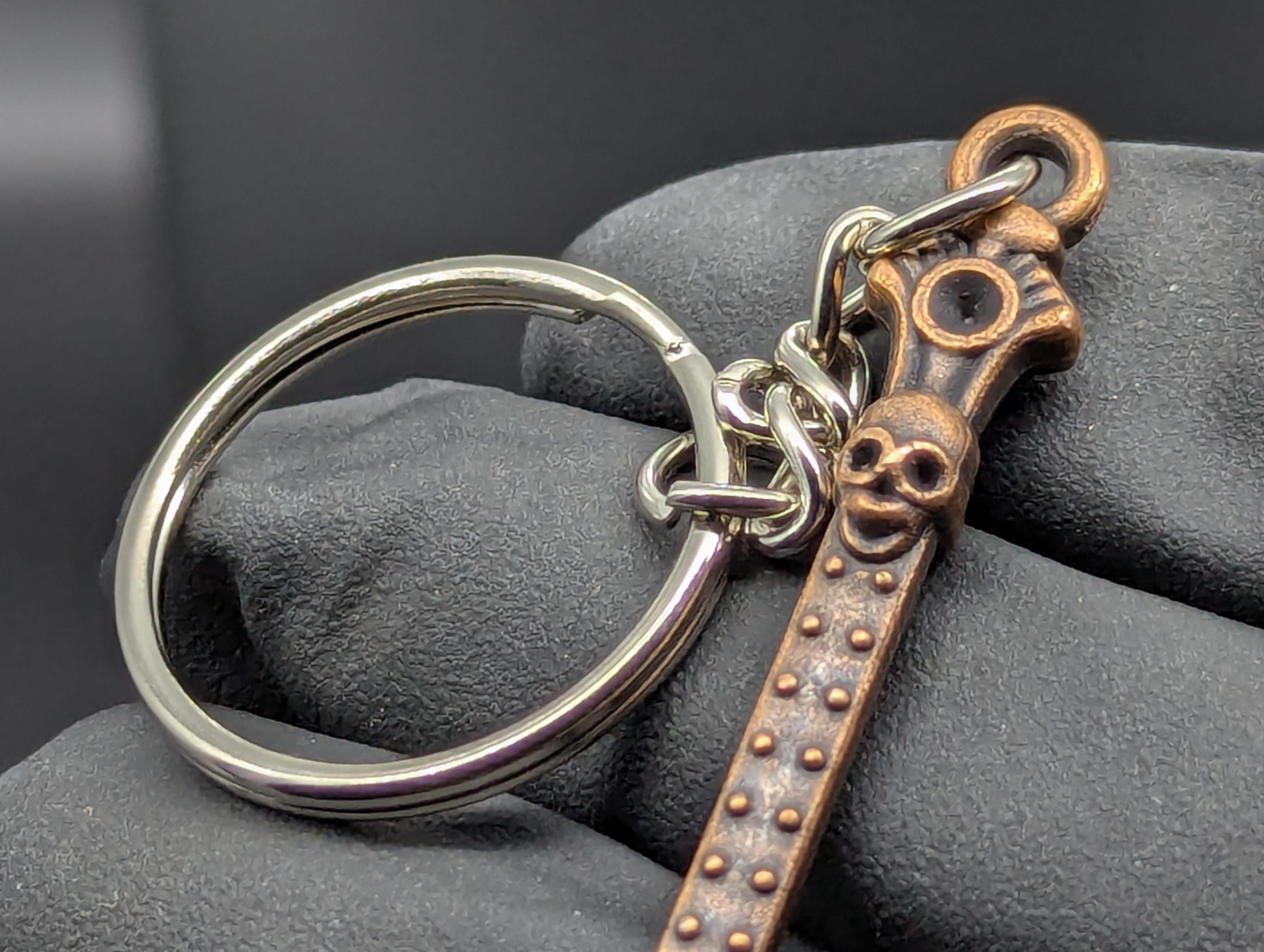 Bronze Bling Skull Magic Spell Ash Ritual Spoon Keyring
