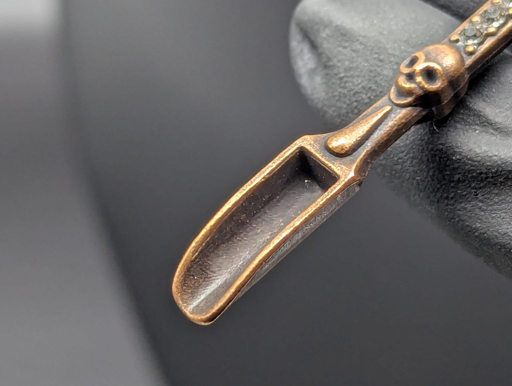 Bronze Bling Skull Magic Spell Ash Ritual Spoon Keyring