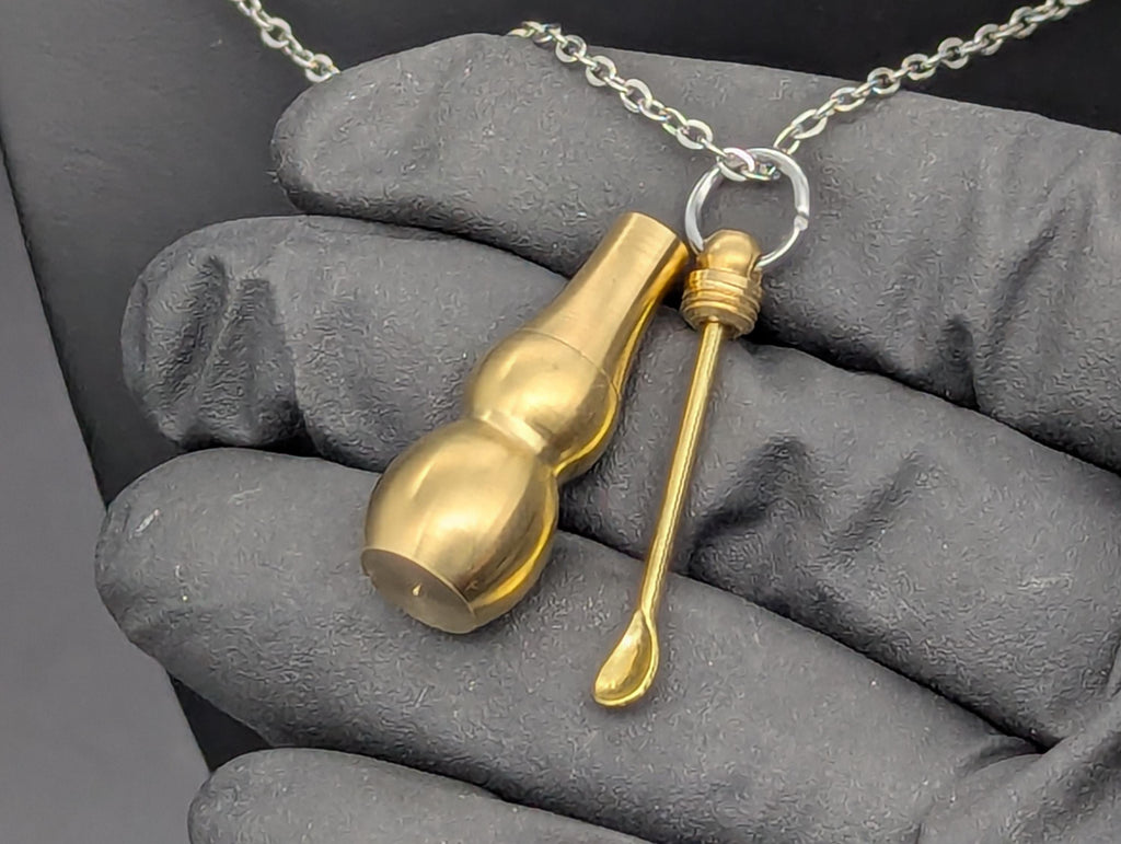 22" Stainless EDC Rave Screw Top Magic Ash Urn & Mini Spoon Necklace Combo