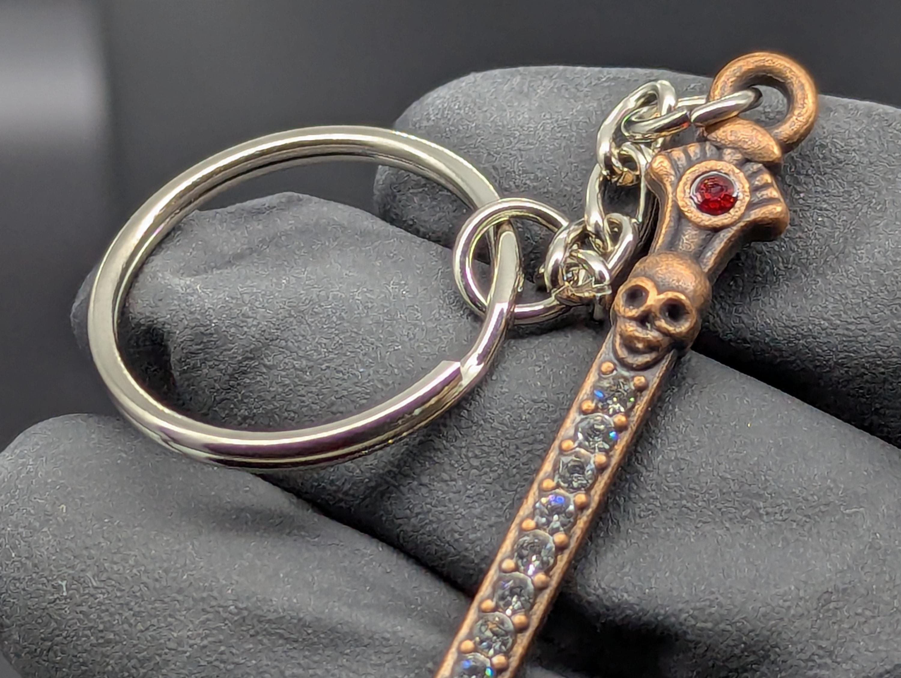 Bronze Bling Skull Magic Spell Ash Ritual Spoon Keyring