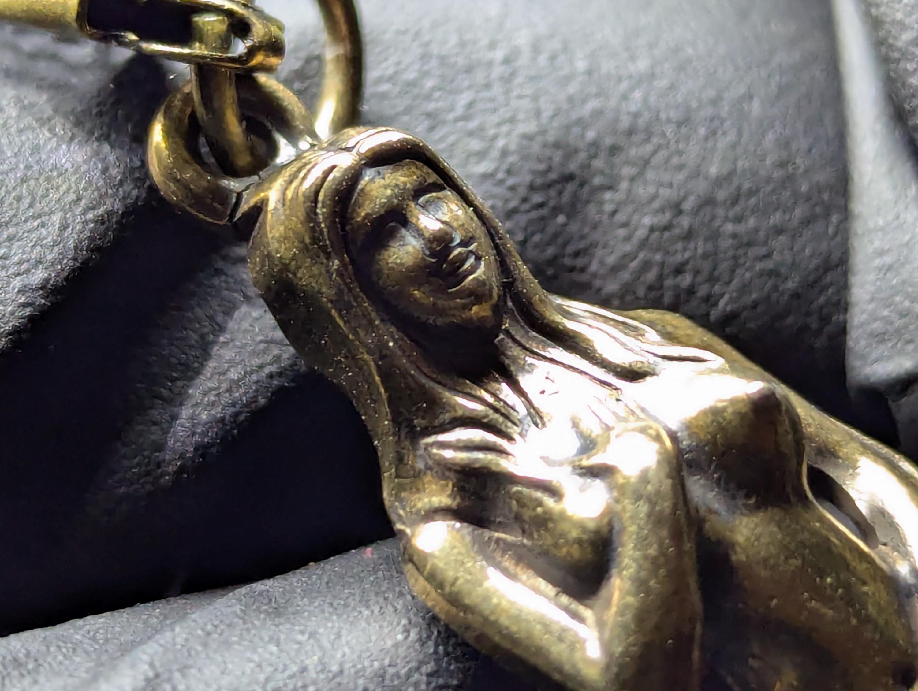 Antiqued Brass Rave EDC Girl Goddess Figurine Mini Spoon Keyring