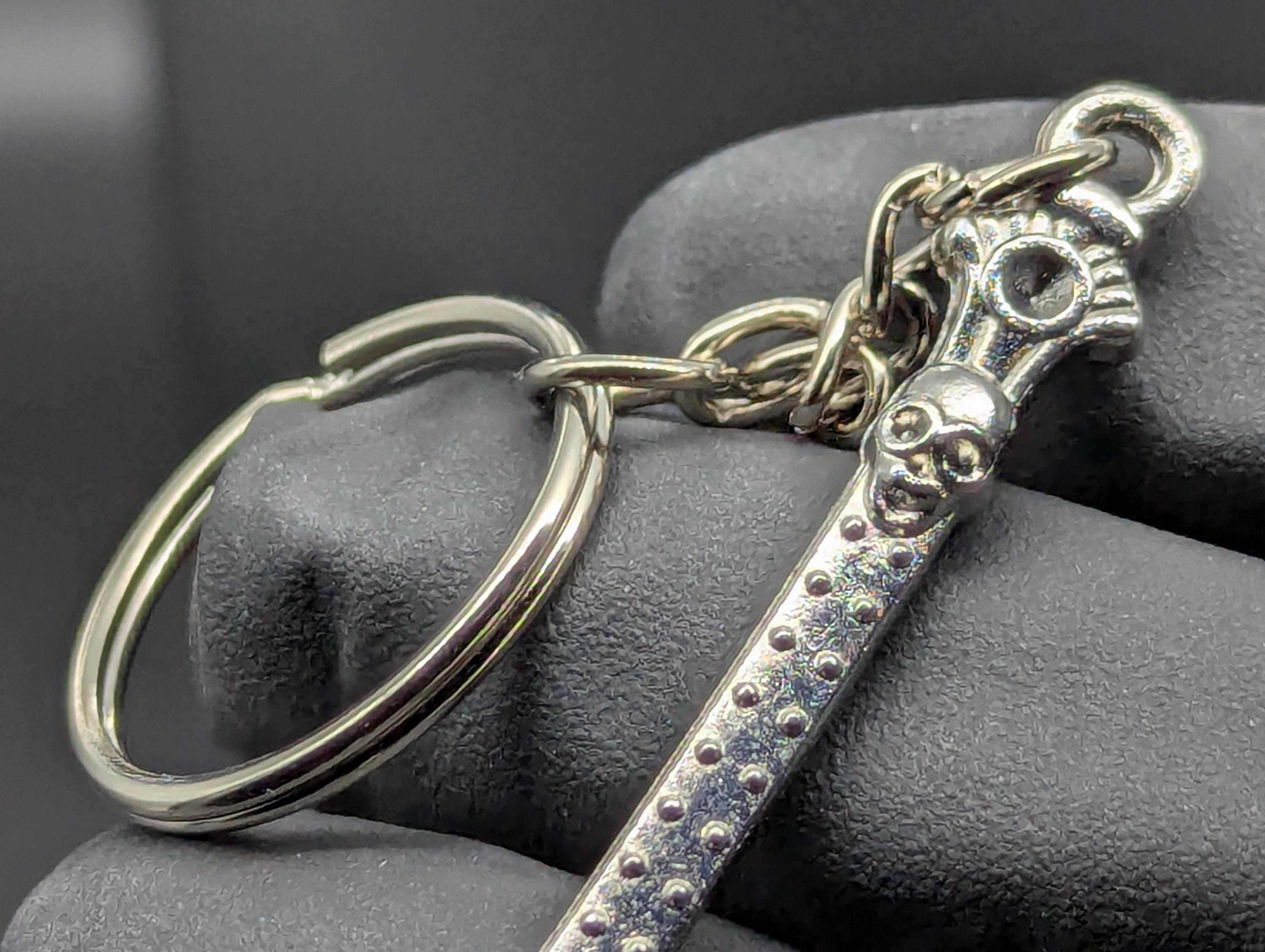 Chromed Bling Skull Magic Spell Ash Ritual Spoon Keyring