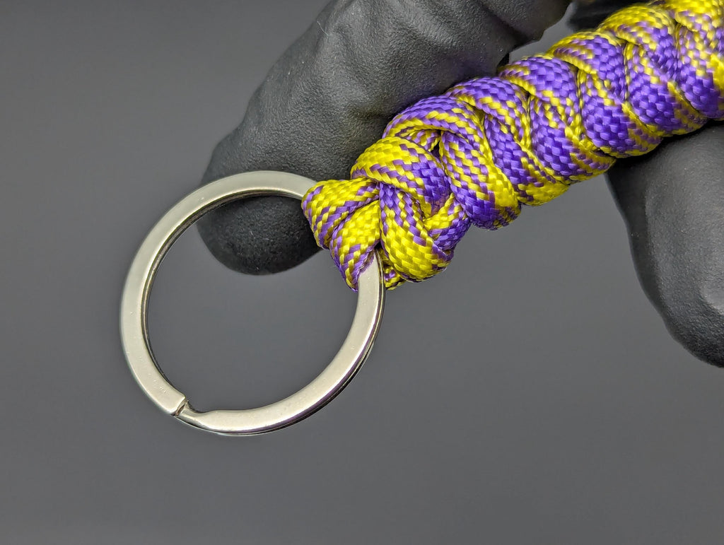 3 Oz Yellow & Purple Paracord Monkey Fist Keyring