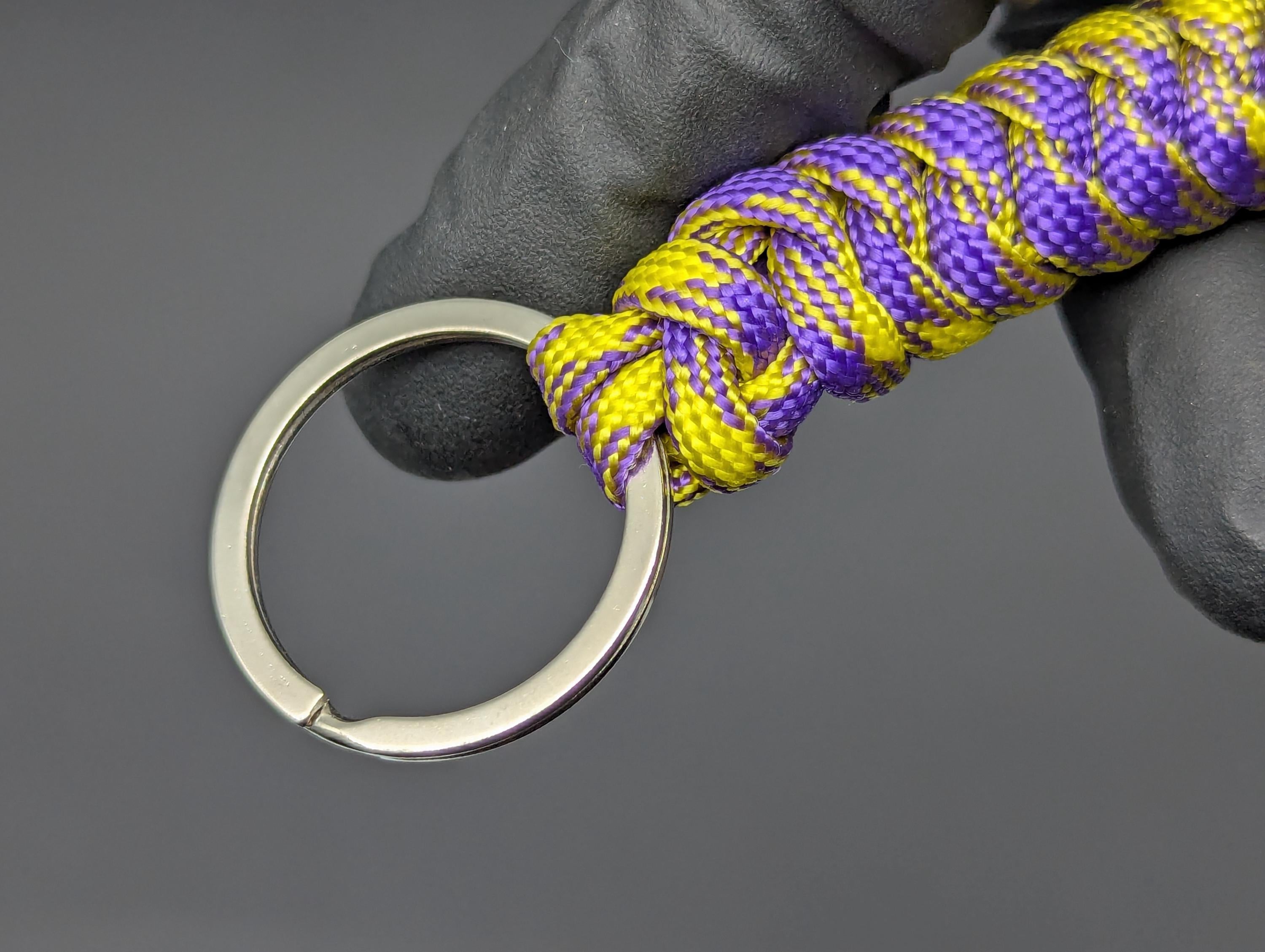 3 Oz Yellow & Purple Paracord Monkey Fist Keyring