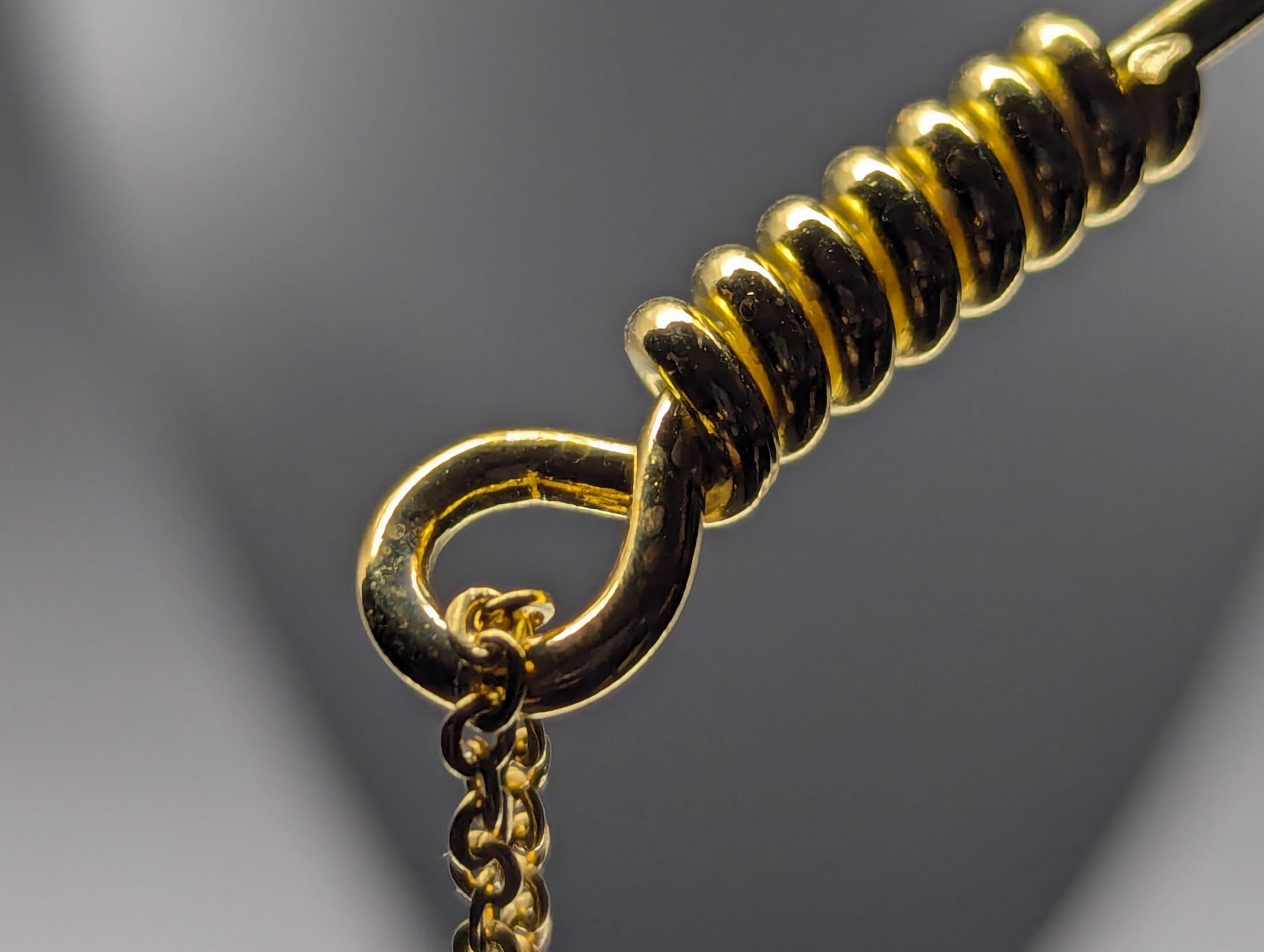 Gold Wire Wrapped Spoon Pendant w/ Matching 22" Chain & XL Large Screw Top Magic Powder Brass Jar