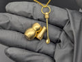 22" Gold Tone EDC Rave Screw Top Magic Ash Urn & Mini Spoon Necklace Combo