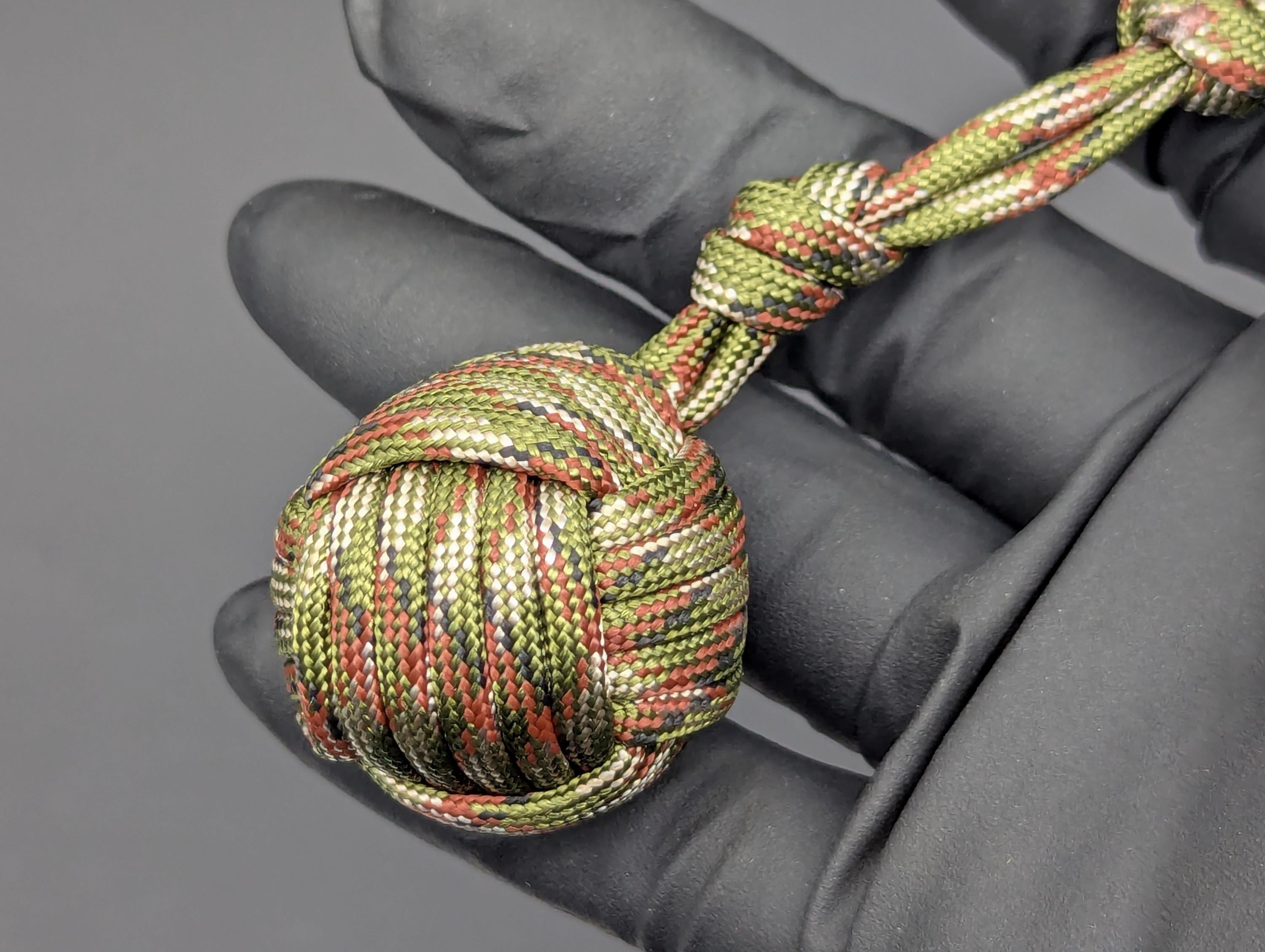 3 Oz Woodland Camo Paracord Monkey Fist Keyring