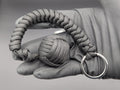 3 Oz Solid Black Paracord Monkey Fist Keyring
