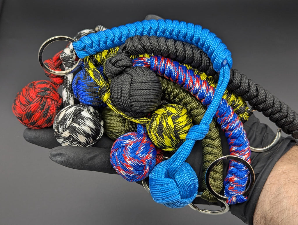 3 Oz Sky Blue Paracord Monkey Fist Keyring