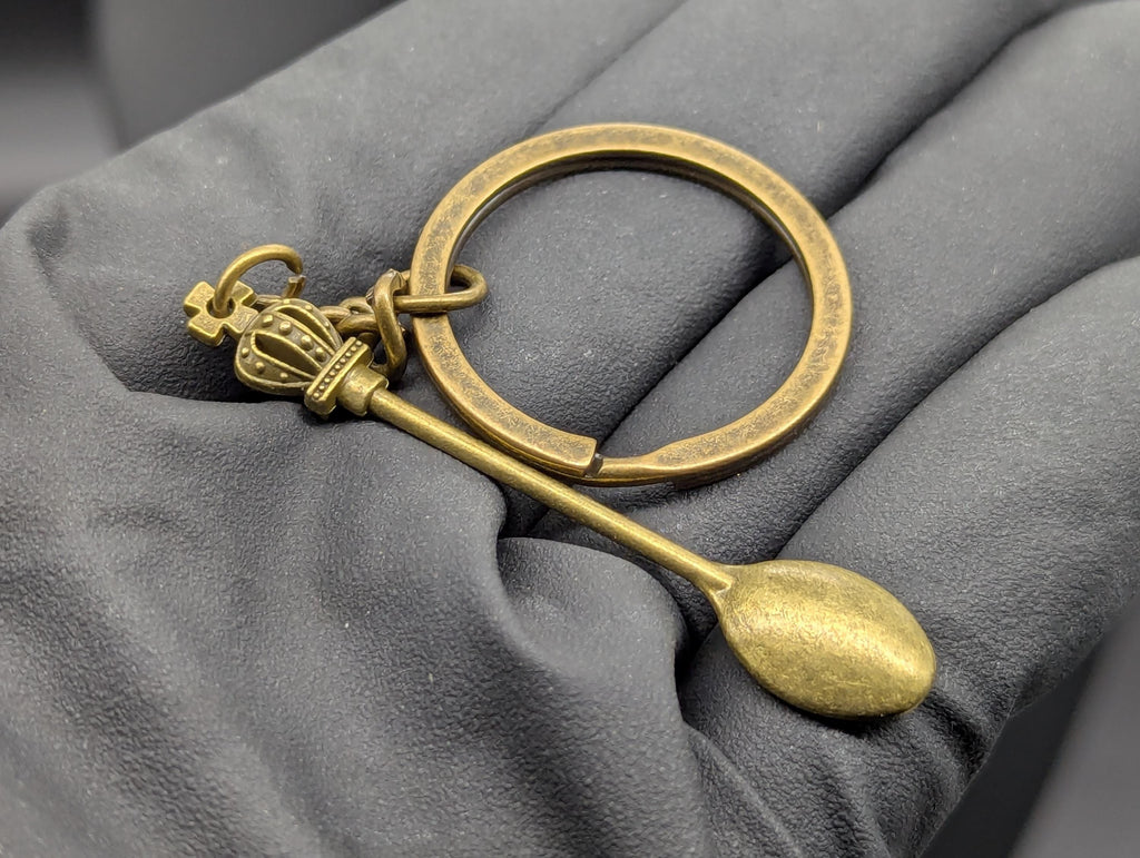 Antiqued Bronze Style Mini Spoon Keyring