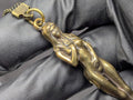 Antiqued Brass Rave EDC Girl Goddess Figurine Mini Spoon Keyring