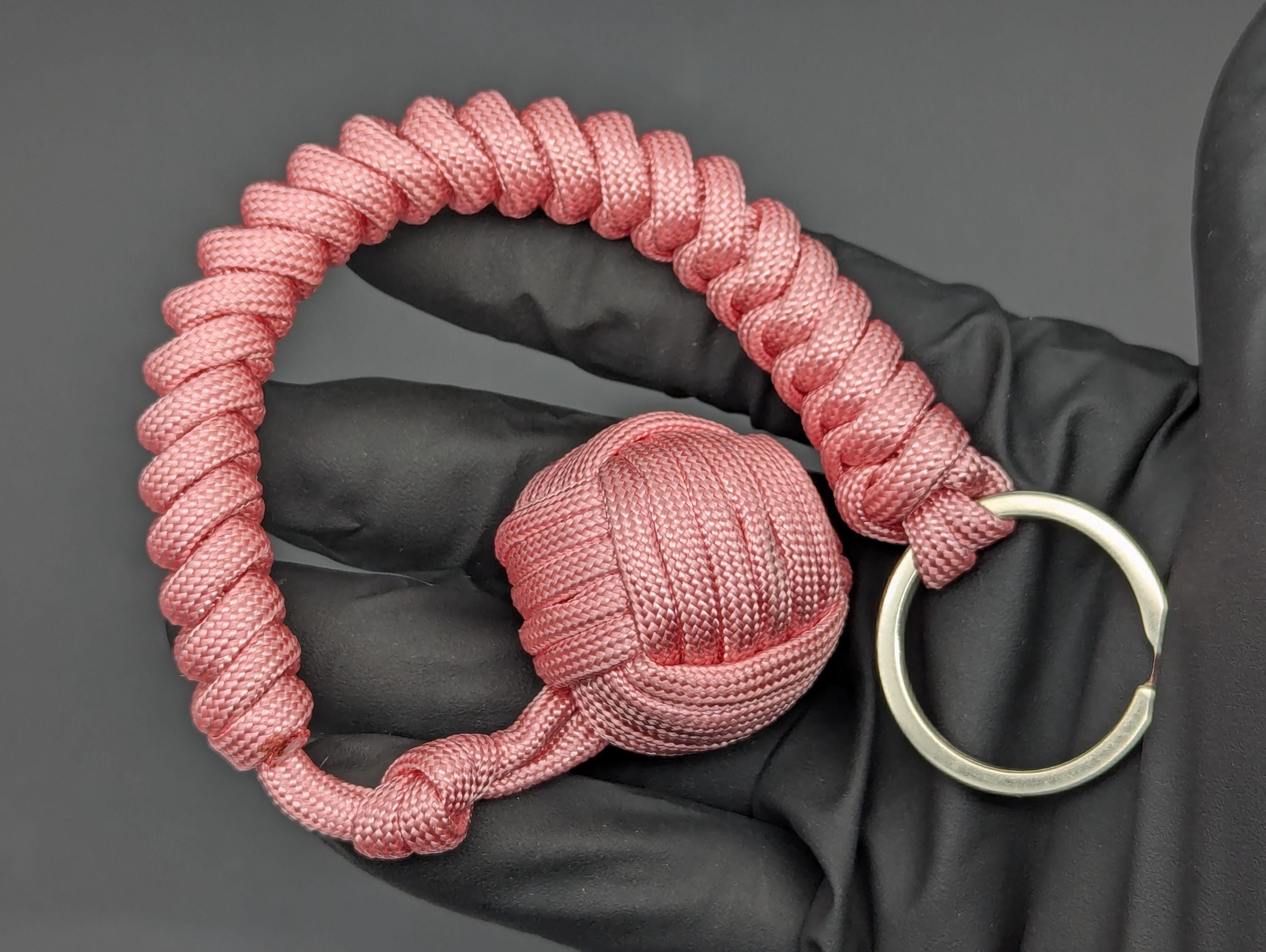 3 Oz Pink Paracord Monkey Fist Keyring
