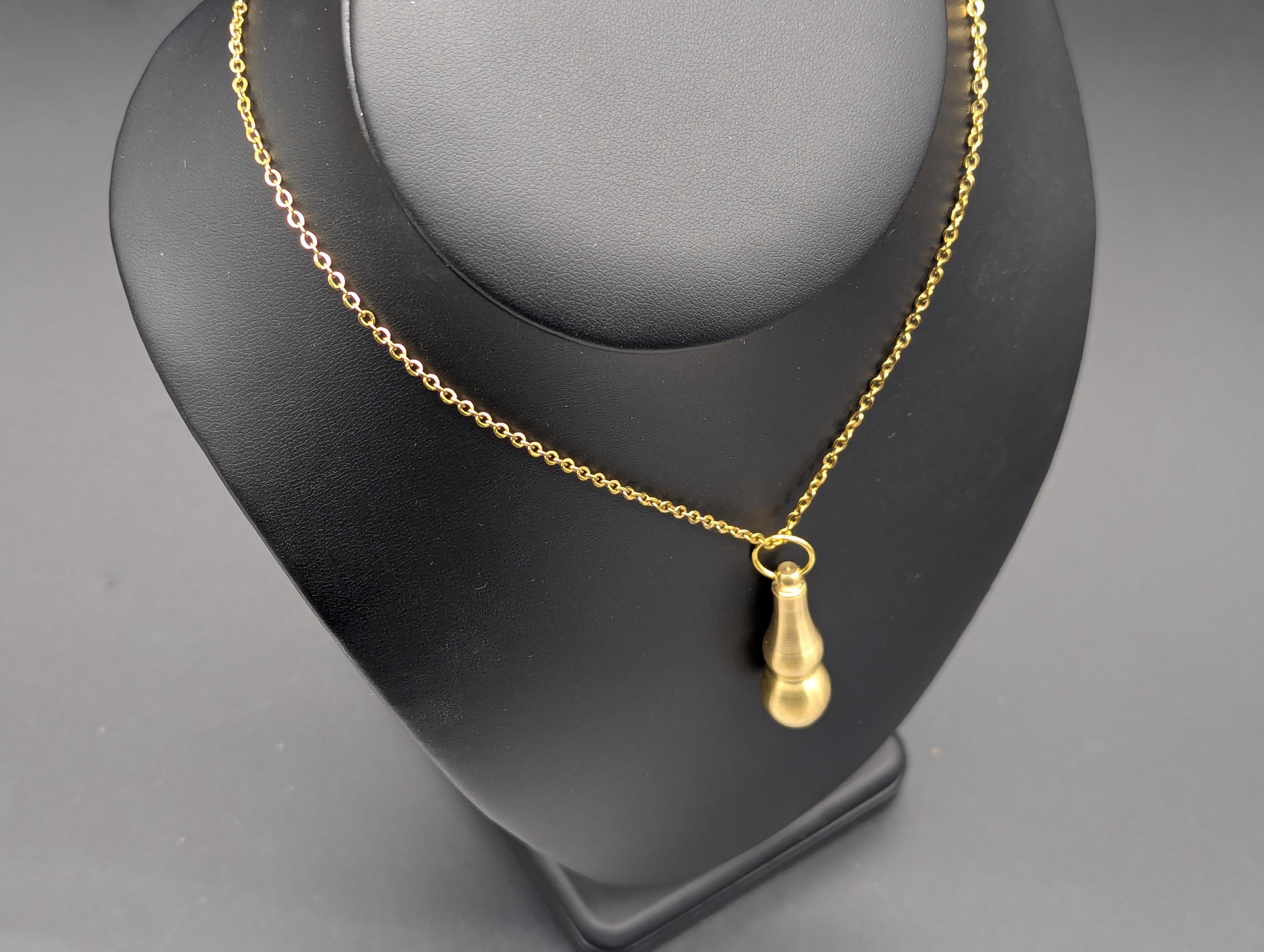 22" Gold Tone EDC Rave Screw Top Magic Ash Urn & Mini Spoon Necklace Combo