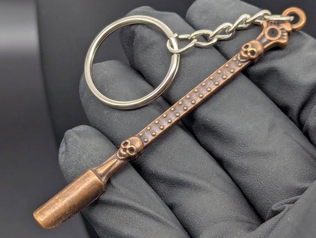 Bronze Bling Skull Magic Spell Ash Ritual Spoon Keyring