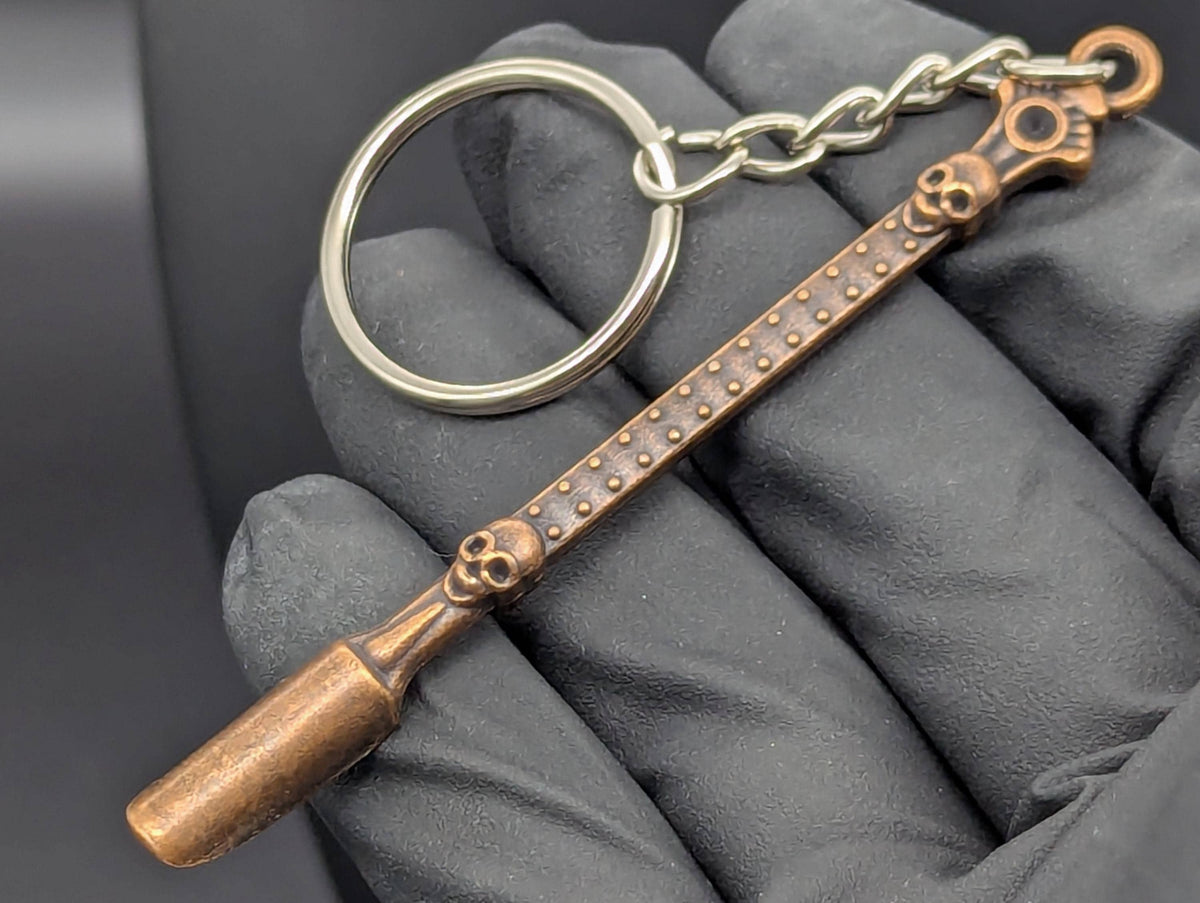 Bronze Bling Skull Magic Spell Ash Ritual Spoon Keyring