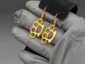 Brass Knuckle Dusters Style Gold Finish Dangling Earring Set