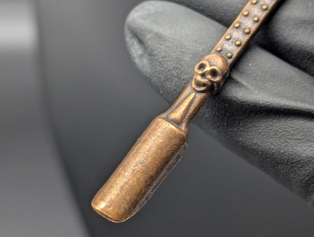 Bronze Bling Skull Magic Spell Ash Ritual Spoon Keyring