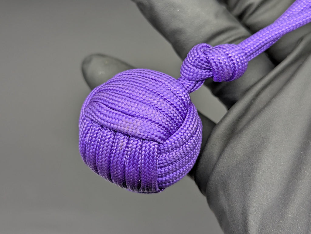 3 Oz Solid Purple Paracord Monkey Fist Keyring