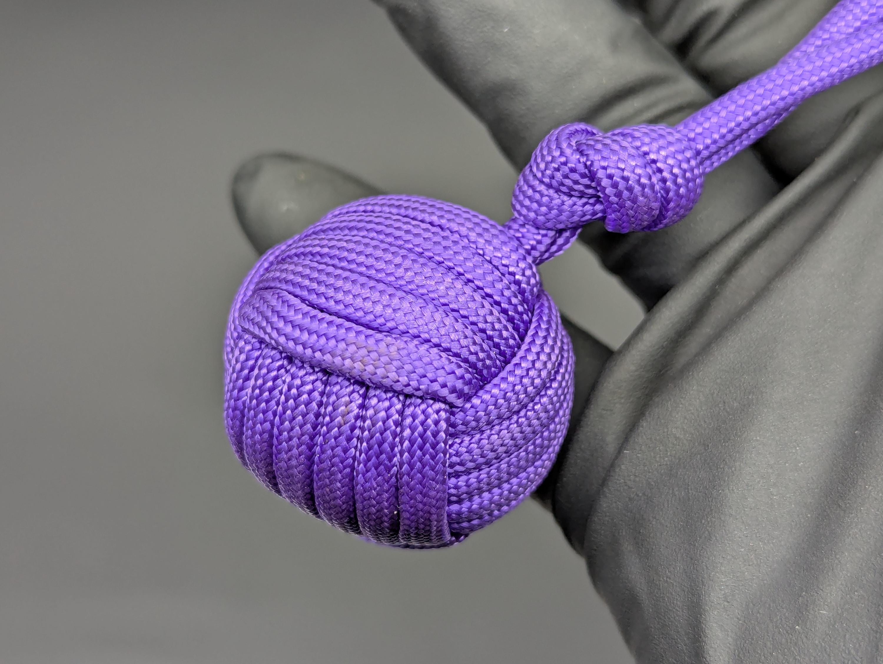 3 Oz Solid Purple Paracord Monkey Fist Keyring