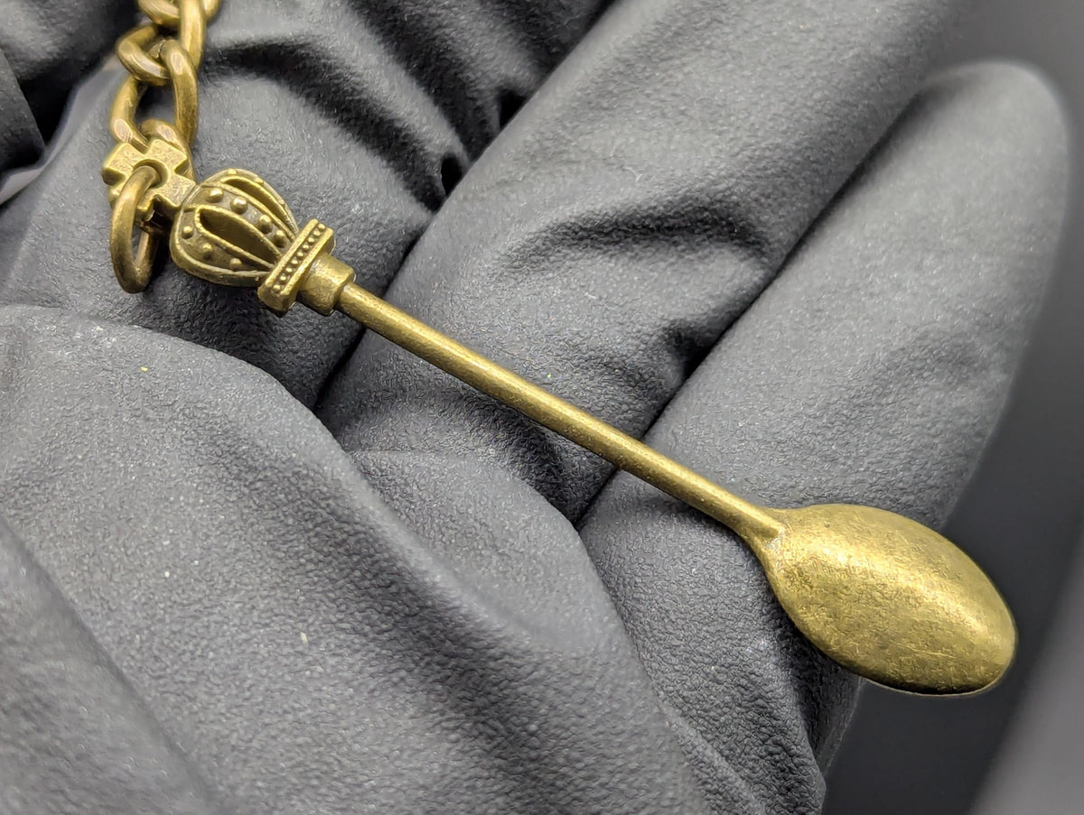 Antiqued Bronze Style Mini Spoon Keyring