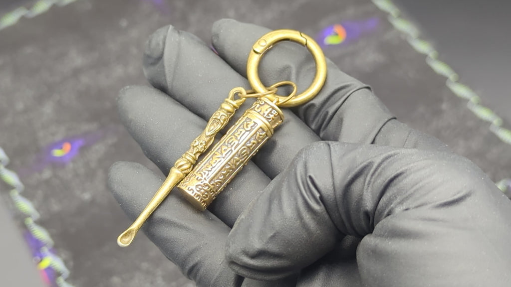 Magic Powder FUMAN CHU Ornate Mini Spoon & Screw Top Jar EDC Rave Keyring