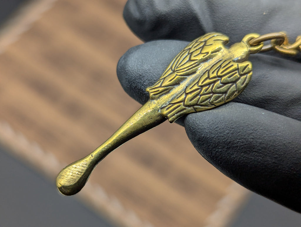 Magic Brass Angel Ornate Mini Spoon & Screw Top Urn Keyring