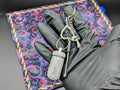 BLING EDC RAVE SCREW TOP CASE w/ MINI SPOON & CHARM KEYRING "WT"