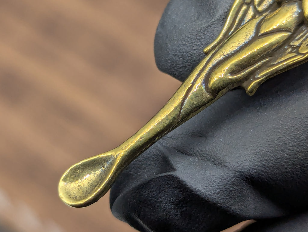 Magic Brass Angel Ornate Mini Spoon & Screw Top Urn Keyring